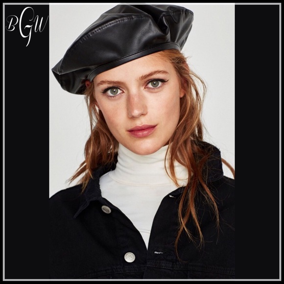 Boutique with Grace Accessories - 🆕5⭐️Black French Faux Leather Beret